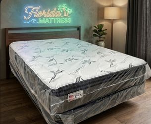 New Queen Pillowtop Mattress Bamboo 12inched