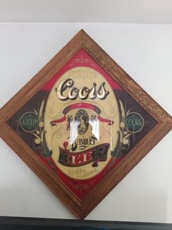 Vintage Coors Sign In Wood Frame