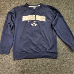 Men lg Brigham Young navy dri fit crewneck sweatshirt Lot 49