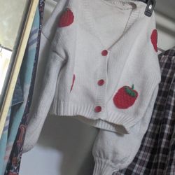 SALE Large Strawberry Knit Sweater
