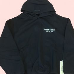 Black Fear of God Essentials Hoodie New