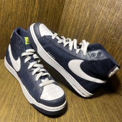 NIKE / Seattle SEAHAWKS ACC High Top Blazer Hybrid / Men’s 12 / Like New w/o Box !! / Navy Blue, White & Neon