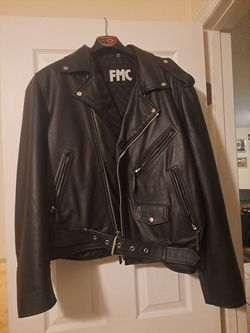 Ladies leather biker jacket