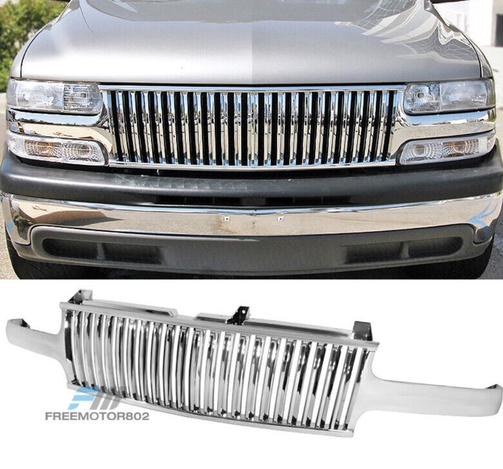 99-02 Chevy Silverado 00-06 Tahoe Suburan Chrome Front Grill Grille ABS
