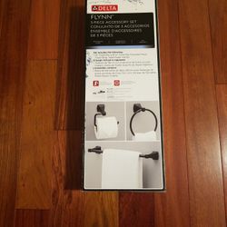 Bathroom 3 Piece Accessory Kit - Matte Black