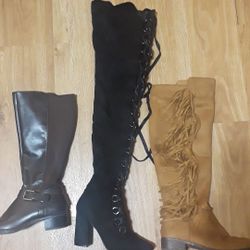 3 pairs of high boots SIZE 7 (NEW). $25 each