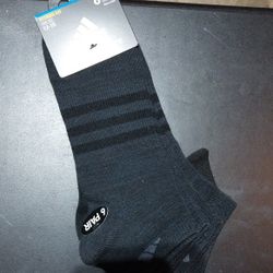 Six Pair Men's Adidas No Show Socks 