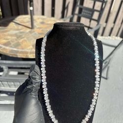 Pearl Cut Moissanite solid 925 Sterling Tennis Chain