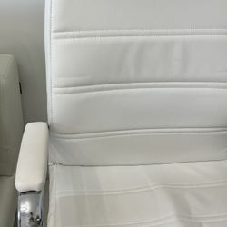 White And Silver Desk Chair Adjustable Height