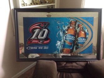 Bud Light new England patriots bar mirror