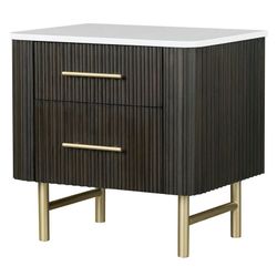 Clayten - Nightstand - Marble Top & Espresso