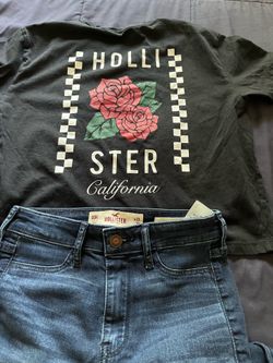 There is A two Pieces there for girls age 10-12 they are from HOLLSTER the size is 23W 28L and the size of the shirt is XS both for $25 total