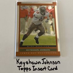Keyshawn Johnson Tampa Bay Buccaneers WR Topps Short Print Insert Card. 