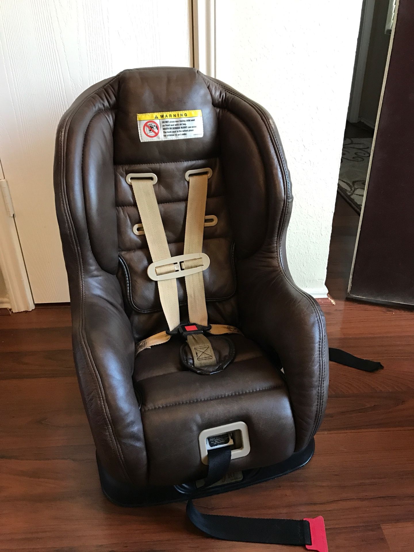 Leather brown infant evenflo car seat