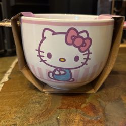 Brand New Ceramic Bowl With Chopsticks 