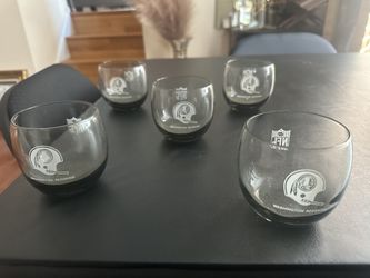 Set Of 5 Glass Redskin Cups