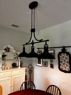 Black 3-Light Industrial Pendant Chandelier
