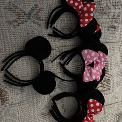 Micky And Minnie Mouse. Head Bands. 