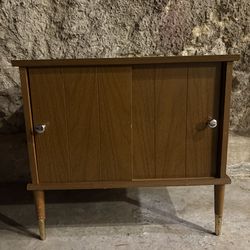 Wooden Vinyl Side Table Cabinet