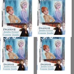 Frozen Jumbo Erasers, 3.5x3.5 Girls Favorite Party favors Basket Filler 4 pack