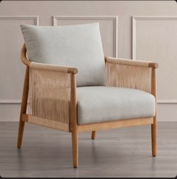 Hand-Woven Rope Armchair Grey NEW