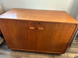 Mid-Century Teak Wood Two-Door Cabinet