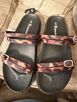 No Boundaries Double Strap Slide Sandals Size 9