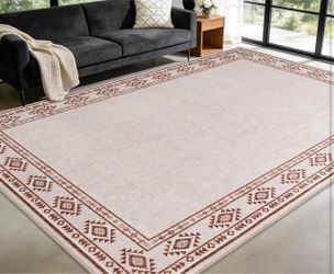 New Large 8x10 Area Rug Cream Ultra Soft Washable Non Slip
