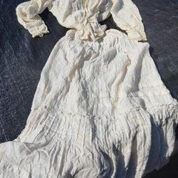 Vintage Boho Wedding Dress From 1800s