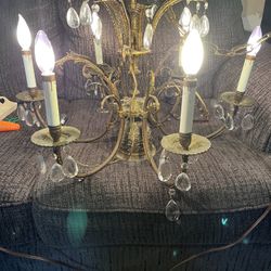 Vintage Bronze Chandelier 