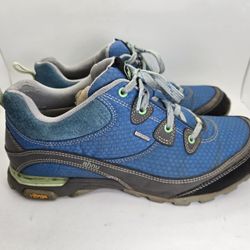 Ahnu Sugarpine Trail Shoes Women's 8 Blue Vibram Hiking Waterproof Low Sneakers