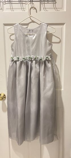Silver Flower Girl Dress Size 12
