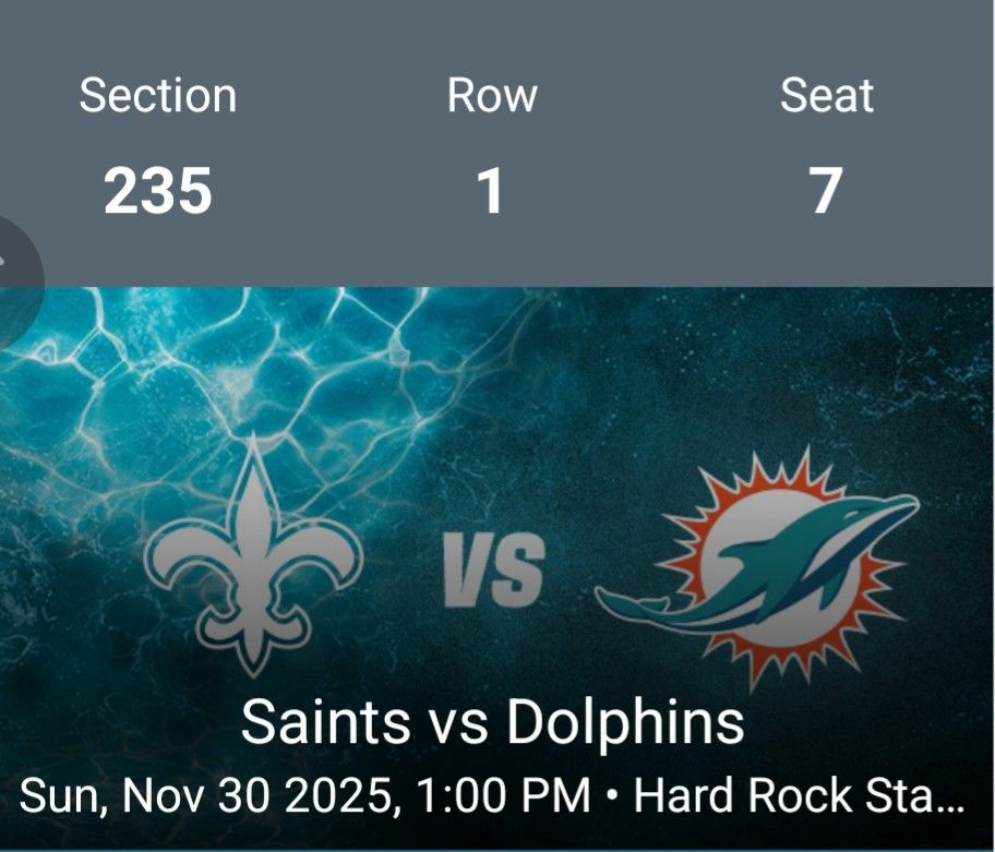 Dolphins Vs New Orleans Saints Football