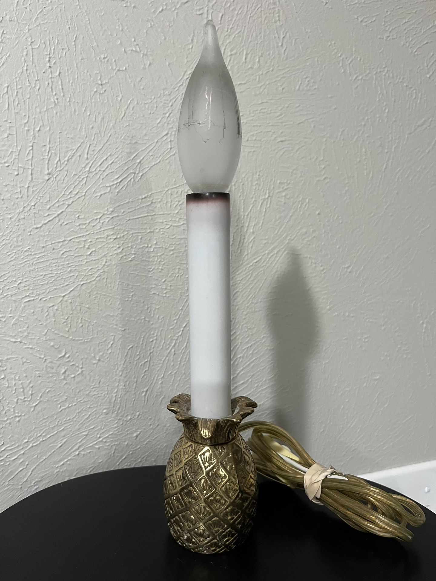 Vintage Brass Pineapple  Candle Lamp