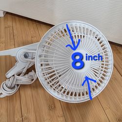 8” Clip-On Fan – White – Plug-In