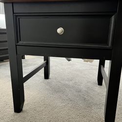 Dark Brown/black Wood Night Stand 