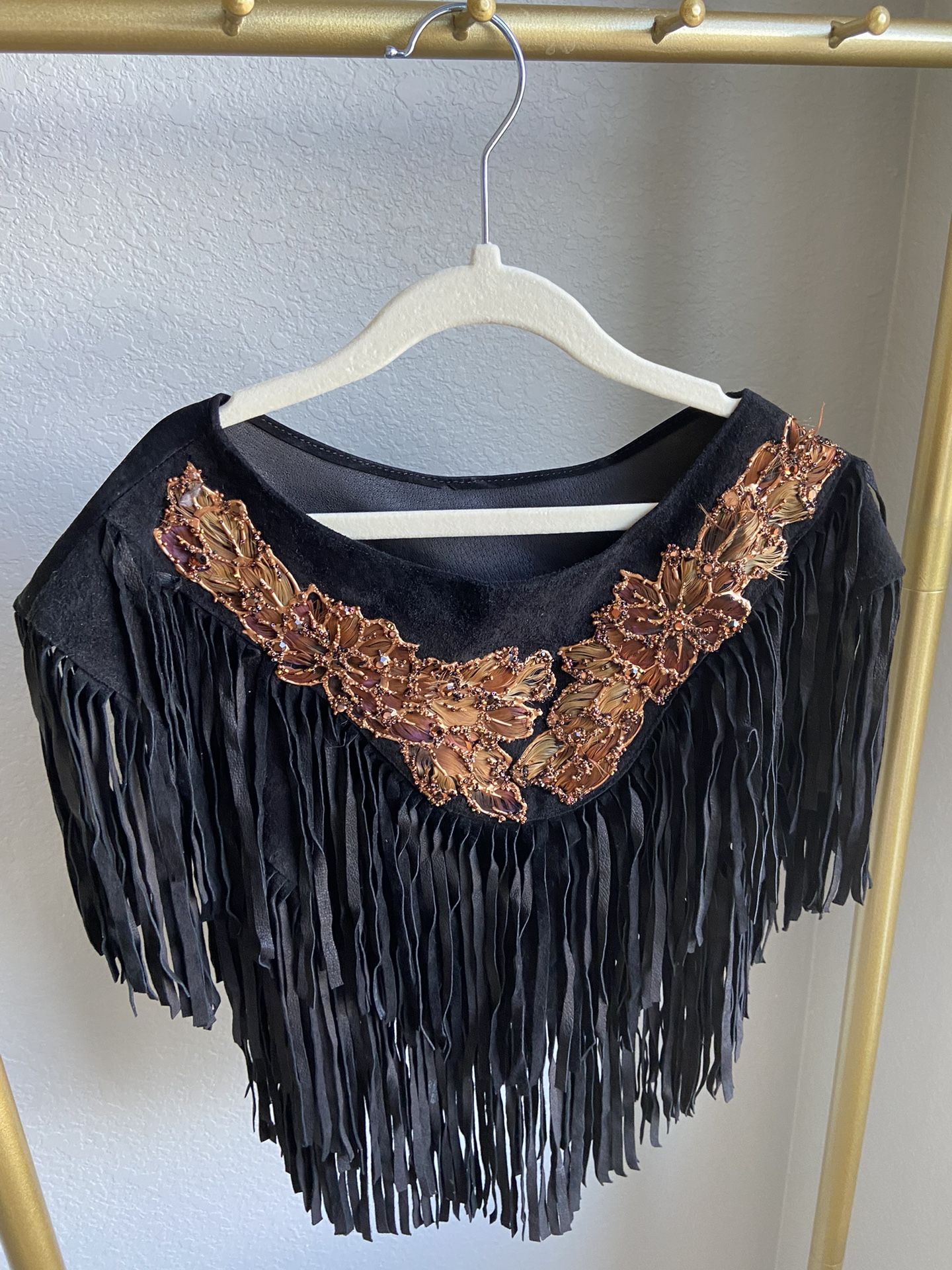 Leather And Suede Festival Fringe Top