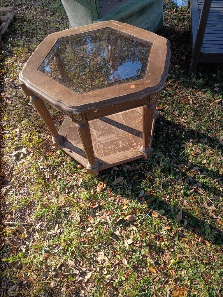 Octagon Glass Table- $25