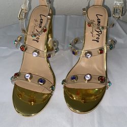 Lemon Drop by Privileged strap-py sandal high heels/NEW 