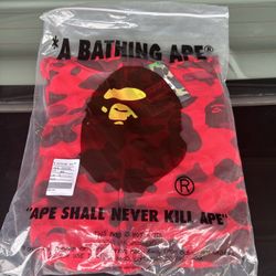 Red Bape Hoodie Large New