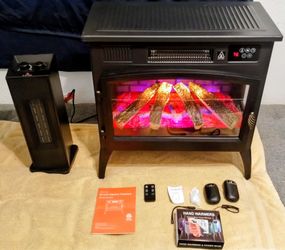 Winter Cozy Bundle - 24" 3D Electric Fireplace, Tower Heater & Hand Warmers