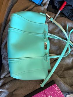 Kate Spade New York Mint Aqua Leather Tote Shoulder Crossbody Bag