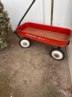 Vintage Radio Jet Red Metal Wagon