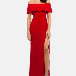 NEW Macy’s Petite XScape Off-The-Shoulder Christmas Evening Gown 