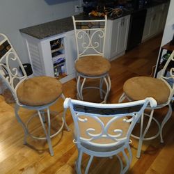 Heavy Wooden Bar Stools 