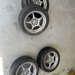 mugen rnr 15x6.5 +45 4x100 with oem hubcaps