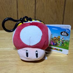 Club Mochi Mochi Red Toad Plush Keychain Clip Mario Kart Mushroom Tomy 3” NEW