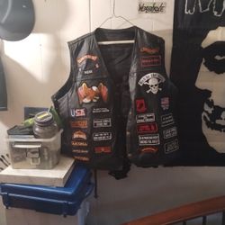 3xl Patched Leather Vest