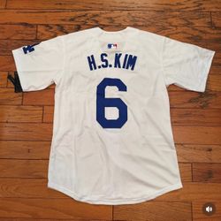 White Los Angeles Hyeseong Kim Jersey Stitch World Series Fernando Patch Ohtani