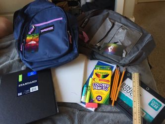 School backpack and supplies